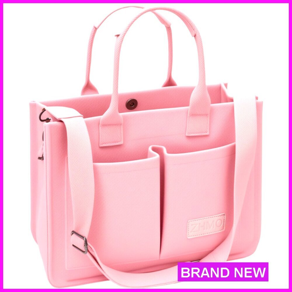 Large Canvas Tote Bag with Laptop Compartment for Work Travel